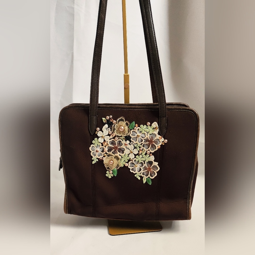 Handmade Coach Pearl Chaos Neoprene Purse - Antique Flowers - Picture 7 of 17
